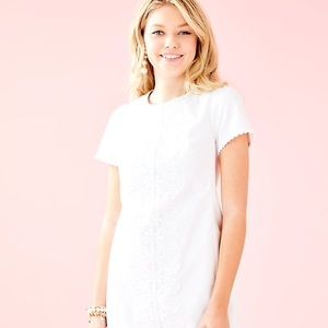 Lilly Pulitzer White Maisie Stretch Shift Dress - sz 4